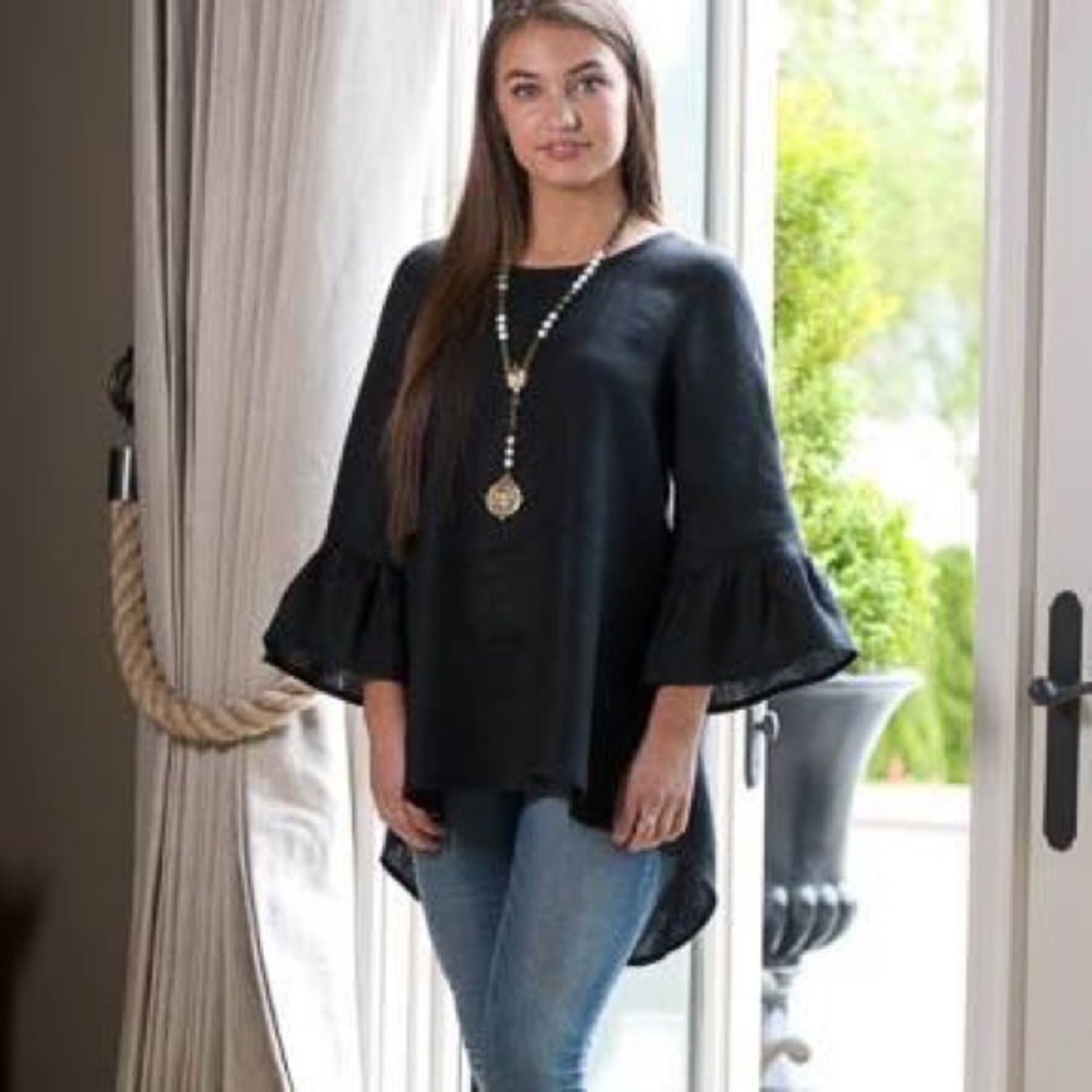 Black Linen Top
